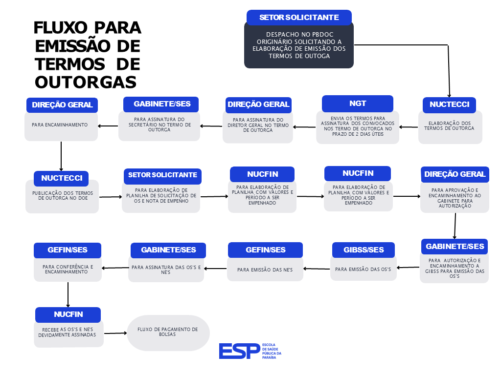 FLUXO PARA EMISSÃO DE TERMOS DE OUTORGAS